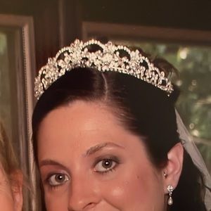 Beaded crystal tiara from David’s Bridal